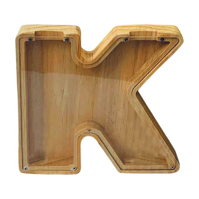 Boîte de Rangement en Bois pour Lettres Anglaises, Verre Transparent