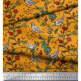 thumbnail image 2 of Soimoi Poly Georgette Fabric Bird & Leaf Bird Print Fabric by the Yard 42 Inch Wide, 2 of 3