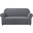 thumbnail image 1 of 2024 Solid Print Polyester Loveseat Slipcover  Chocolate, 1 of 6