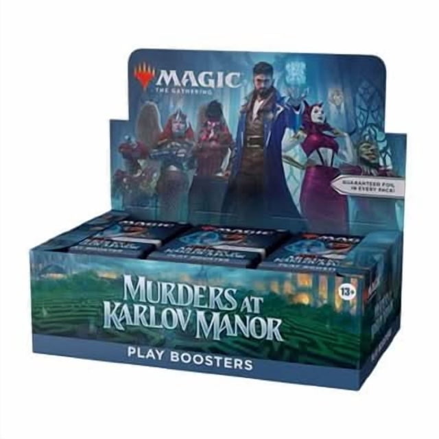 Magic: the Gathering Murders at Karlov Manor Boîte de Boosters de Jeu Contenant 36 Paquets Idéale pour les formats de Repêchage et Scellés. Chaque Paquet Comprend 14 Cartes Magic avec des Variantes de Collection comme des Foil, des rares et des Mythes. la Boîte Présente des Oeuvres d'Inspiration Noire et des Personnages de l'Ensemble, Parfaite pour les Passionnés de Cartes à Collectionner.