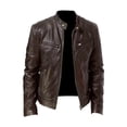 thumbnail image 1 of Thinsony Cotton Mens Motorbike Jacket Windproof Warm Multi Front Pockets Wide Application Motorcycle Jacket brown M, 1 of 6