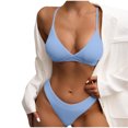 thumbnail image 1 of XZNGL Fashion Women Split Swimsuit Show Waist Solid Color Sexy Bikini, 1 of 9