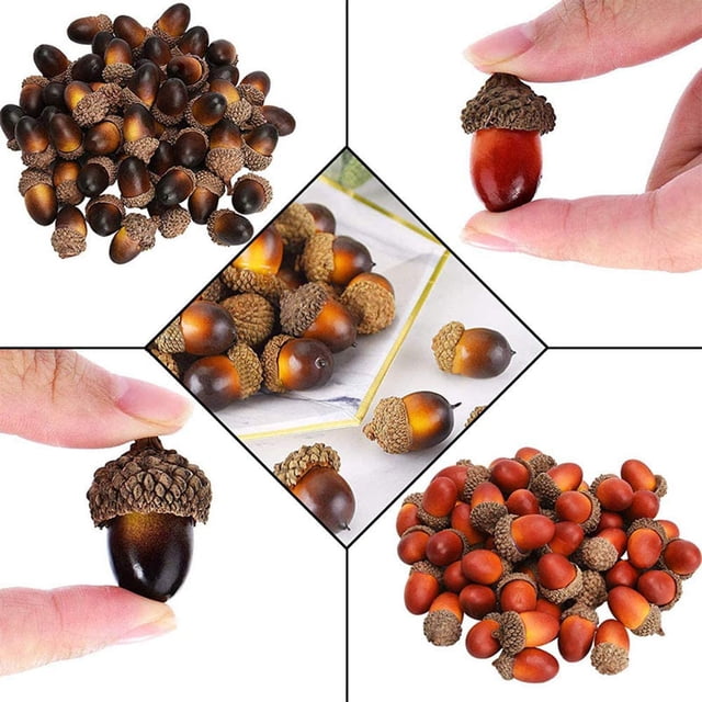 Artificial Acorn for Decoration Pumpkin Decor Halloween Thanksgiving Decor Tabletop Decor for Home (Acorn-50Pcs)