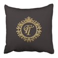 thumbnail image 1 of BOSDECO Taie d'Oreiller Noire Abstraite Ft Initiale Monogramme Antique 18x18 Pouces, 1 of 1