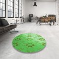 thumbnail image 4 of Ahgly Company Machine Washable Indoor Rectangle Transitional Green Area Rugs, 2' x 5', 4 of 7