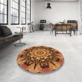 thumbnail image 4 of Ahgly Company Tapis de Zone Carré Orange Lavable en Machine, 3 Pieds Carré, 4 of 7