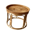 thumbnail image 4 of Tnarru Rattan Side Table Decorative Coffee Table Holder Storage Tray NightStand Round End Table for Bedroom Office Living Room Proch 32cmx25cm, 4 of 8