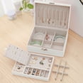 thumbnail image 3 of LSLJS Jewelry Organizer Box Leather Large Jewelry Boxes Earrings Holder Organizer Storage Case Double Layer Display with Removable Tray Elegant Jewelry Box, 3 of 5