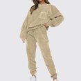thumbnail image 2 of RKSTN 2 Piece Outfits for Women Fall Fashion Solid Color Pullover Pockets Sweatsuits Round Neck Sports Tops and Silm Long Pants Sets, 2 of 8