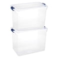 thumbnail image 1 of Homz 112 Quart Heavy Duty Clear Plastic Stackable Storage Containers, 2 Pack, 1 of 9