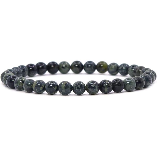 Bracelet Extensible Unisexe en Perles Rondes de 6 mm en Jaspe Kambaba Naturel