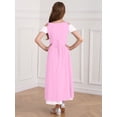 thumbnail image 2 of YiZYiF Robe Vintage Médiévale Renaissance à Manches Courtes pour Filles Enfants, Festival d'Halloween, Jeu de Rôle, Fête, Robes de Bal, Rose 12, 2 of 5