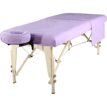 Master Massage Flannel Sheet Set Cotton Table Cover Beauty Bed Cover for Stationary and Salon Bed - Purple