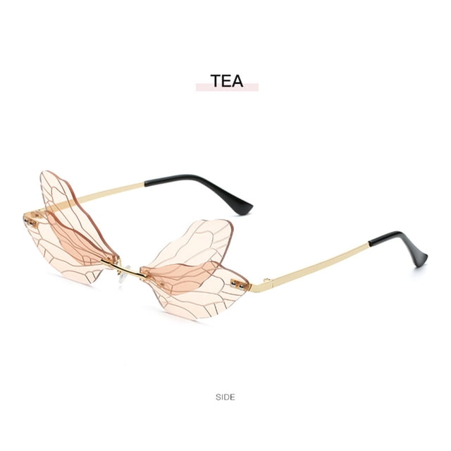 1 Pce Lunettes de Soleil Rétro Steampunk Personnalisées Sans Monture à Dégradé Transparentes