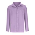 thumbnail image 3 of Timegard Chemises Boutonnées pour Femmes en Coton et Lin, Blouse à Col à Revers, Légère, Automne, Décontractée, Ample, 3 of 5