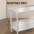 thumbnail image 4 of BeesClover Table en Acier Inoxydable pour Préparation et Travail avec Dosseret, Table de Cuisine Robuste avec Tablette et Pied Réglables pour Restaurant, Maison et Hôtel, 4 of 6