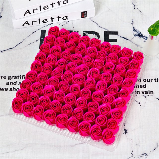 Tête de Fleur de Savon Rose à Trois Couches Sans Base Simulation Rose Fleur Éternelle