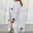 thumbnail image 3 of Womens Business Work Suit Set Long Sleeve Open Front Blazer with Slim Fit Suit Pants Basic Work Office Formal Suit Sets, 3 of 3