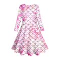 thumbnail image 5 of MIASHUI Robe Sirène Filles Enfants Manches Longues Scintillante Robes de Vacances, Rose, 6-7 Ans, 5 of 5