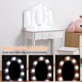 thumbnail image 4 of Bingirl Vanity with Lighted Mirror: Little Girls' Vanity Table and Stool with Tri - Fold Mirror, Drawer, and Storage Grid (For 3 - 9 Years Old Girls, White), 4 of 6