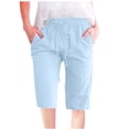 thumbnail image 1 of Timegard Womens Plus Size Shorts Elastic Waisted Drawstring Lightweight Casual Knee Length Shorts with Pockets, 1 of 5