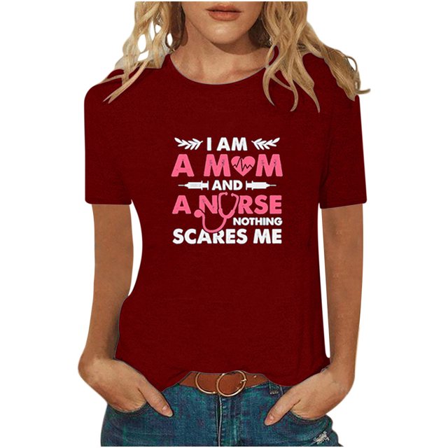 Pompotops Mode Femmes Tops Funny Printe CasualFit Tee Shirts Blouse Chemise Imprimée