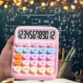 thumbnail image 1 of Mini Desktop Calculator 12-Digit LCD Display | Basic Standard Pocket Size Calculator for Home School Office Kids | Dopamine Round Keys | Battery Powered | Non-Slip Gradient Design, 1 of 9