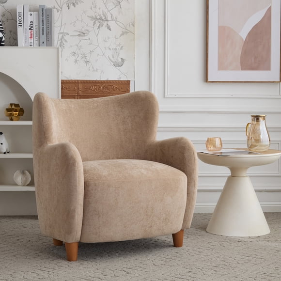 Fauteuil à oreilles Lucia Noble House, camel clair