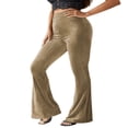 thumbnail image 3 of Women‘s Bootcut Yoga Pants Tummy Control Workout Bootleg Velvet Lounge Active Trouser Sweatpants, 3 of 6