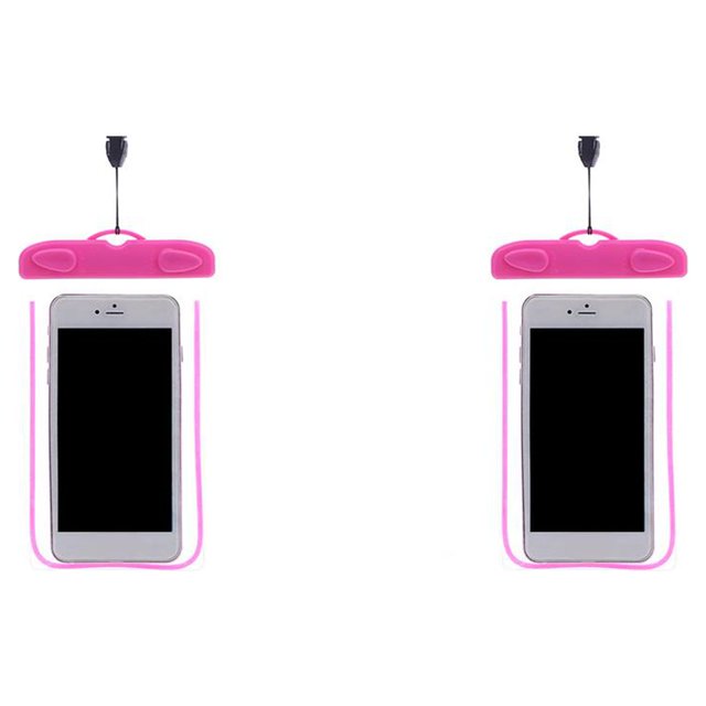 Transemion Waterproof Underwater Case Cover Bag Dry Pouch for Mobile Phone rose red 2Set
