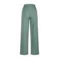 thumbnail image 4 of Sentmoon Sweatpants Oversized Drawstring High Waist Women's Athletic Pants with Pockets Loose Wide Leg Solid Color Stretchy Track Pants Fall Delightful for Beach Vacation Green L, 4 of 6