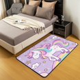 thumbnail image 2 of YST Unicorn Rainbow Area Rug for Girls,Purple Rainbow Bedroom Rug 3x5,Kids Unicorn Area Rugs,Cartoon Unicorn Star Clouds Doodle Living Room Rug Non Slip, 2 of 5