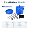 thumbnail image 3 of 8 Gallon Waste Oil Drain Tank Portable Air Operated Oil Drainer with Adjustable Funnel Height 28 to 62 Inches 15 Inch Funnel Fluid Fuel Transfer Drain Container with 360 Degree Wheels and Toolbox Blue, 3 of 7