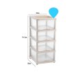 thumbnail image 1 of Home Drawer Storage Cabinet Multi Layer Adjustable Home Organizer for Bedroom Kitchen Bathroom(Beige Transparent 4 Layer), 1 of 14