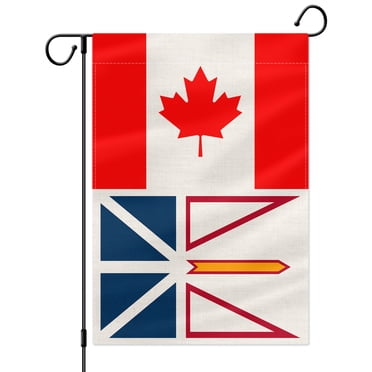 PTEROSAUR Canada and Newfoundland And Labrador Garden Flag, 12.5x18 inch Vertical Double Sided Small Flag, for House Yard Lawn Outdoor Decoration Banner
