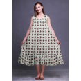 thumbnail image 2 of Bimba Menthe Pastel10 Feuilles Florales et Roses Imprimées Chemises de Nuit en Coton pour Femmes Robe Sans Manches Tenue de Nuit Robe Maxi X-Small, 2 of 6