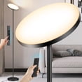 thumbnail image 1 of OUTON LED Torchiere Floor Lamp, Super Bright Dimmable Modern Standing Lamp with Remote Control, 4 Color Temperature, Tall Lamp for Living room, Bedroom, Black, 1 of 7