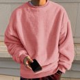 thumbnail image 1 of DPTALR Men Comfortable Solid Casual Tops Long Sleeve Round-Neck Sweatshirt, 1 of 4