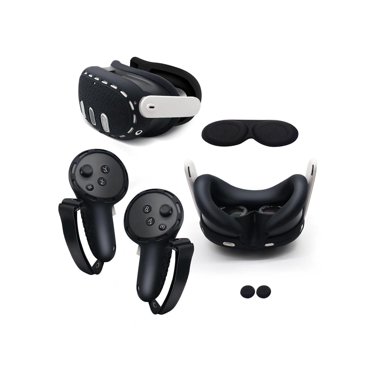 Accessoires pour Meta Quest 3, Ensemble de Étui de Protection en Silicone 5 en 1 pour Oculus Quest 3, Ensemble de Étui de Protection VR, Housse de Poignée de Manette, Coque VR, Couvre-Visage, Capuchons de Joystick et Plus