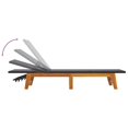 thumbnail image 5 of vidaXL Sun Loungers 2 pcs Black and Brown Poly Rattan&Solid Wood Acacia, 5 of 5