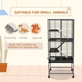 thumbnail image 4 of PawHut 4-Tier Ferret Cage Rolling Small Animal Cage w/ Storage Shelf, Grey, 4 of 10