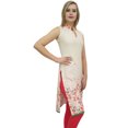 thumbnail image 2 of Bimba Tunique Sans Manches à Imprimé Floral Crème pour Femme, Kurta Kurti de Designer-14, 2 of 6