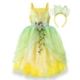 thumbnail image 1 of Déguisements de Princesse Tiana de Luxe Robe pour Petites Filles Robe Chic pour Enfants Cosplay Fête d'Halloween, 1 of 6