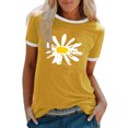 thumbnail image 1 of Pompotops Mode Femmes T-Shirt Imprimé Col Rond Manches Courtes Tee Décontracté Blouse, 1 of 4