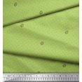 thumbnail image 3 of Soimoi Green polyester Crepe Fabric Lady Finger & Dots Print Sewing Fabric Yard 42 Inch Wide, 3 of 5