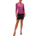 thumbnail image 2 of INSPIRE CHIC T-Shirts en Velours pour Femmes Col Rond Manches Longues Décontracté L Fuchsia, 2 of 6