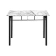 thumbnail image 4 of Monarch Specialties Dining Table Set, 5pcs Set, Small, 40" Rectangular, Kitchen, White Marble Look Laminate, Black Metal, Contemporary, Modern, 4 of 9