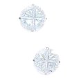 thumbnail image 1 of Ensemble de Boucles d'Oreilles en Or Blanc 14k 9mm 4 Segments Rond CZ Zircon Cubique avec Panier en Diamant Simulé, Bijoux Cadeaux pour Femmes, 1 of 3