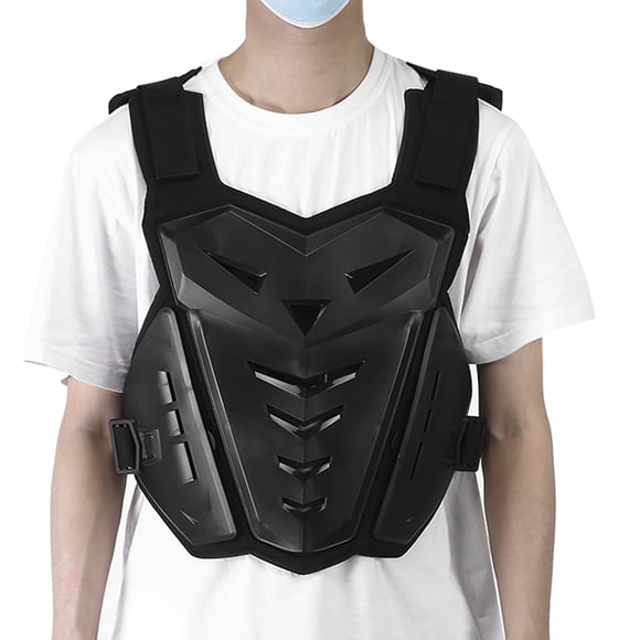Protection Épaisse Antichoc pour la Poitrine et le Dos, Gilet de Moto Protection du Dos, Équipement de Protection pour Conduire une Moto Noir,Blanc