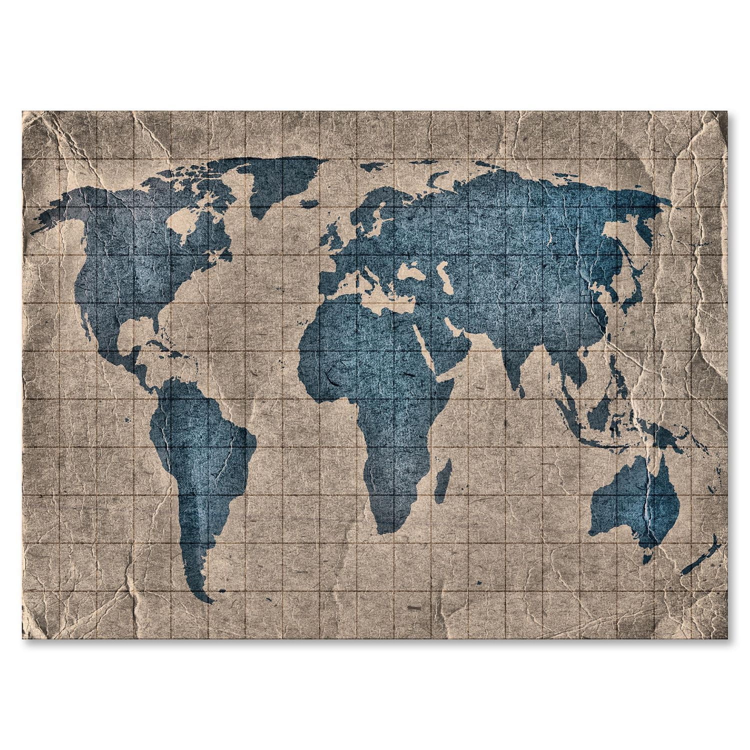 Designart Ancienne carte du monde I Art mural sur toile